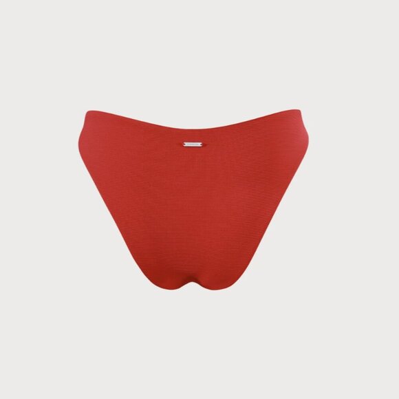 BERLOOK Red Tie Front Ribbed Bikini Top AND Red Cut-Out Ribbed Bikini Bottom 38 - Picture 13 of 16